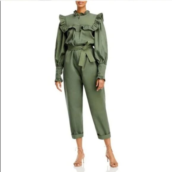 NWT Sea NY | Stan Tie Waist Jumpsuit In Cactus Green - Picture 16 of 16